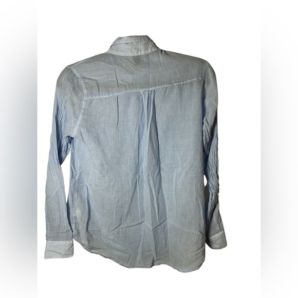 Gap Boyfriend Fit Button-Up Shirt Blue White Stripe Long Sleeve XS - Picture 5 of 6